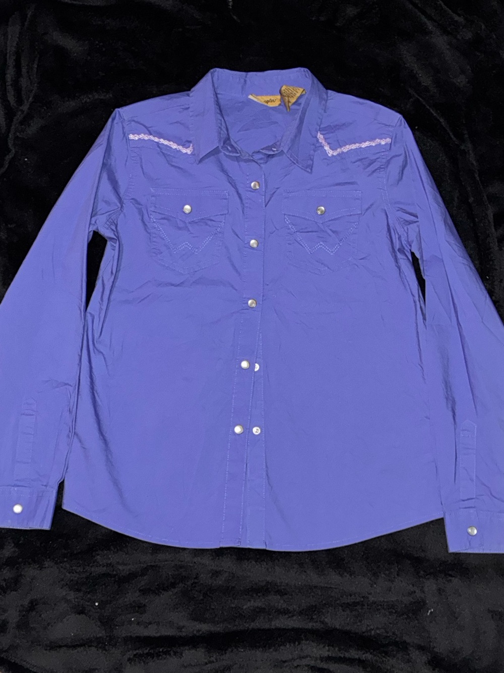 Wrangler Purple Long-Sleeve Western Snap Shirt